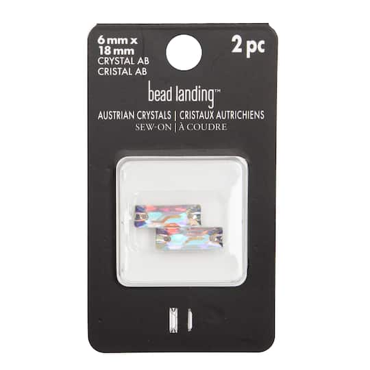 18mm Baguette Sew-On Austrian Crystals by Bead Landing™, 2ct.
